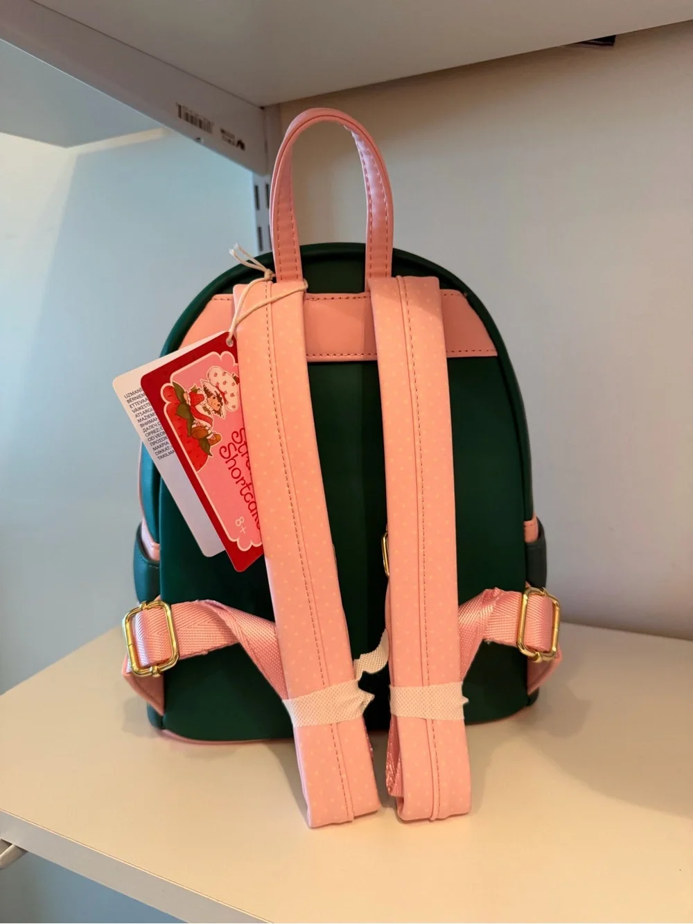 Loungefly Green and Pink Strawberry Shortcake Kids Mini Backpack